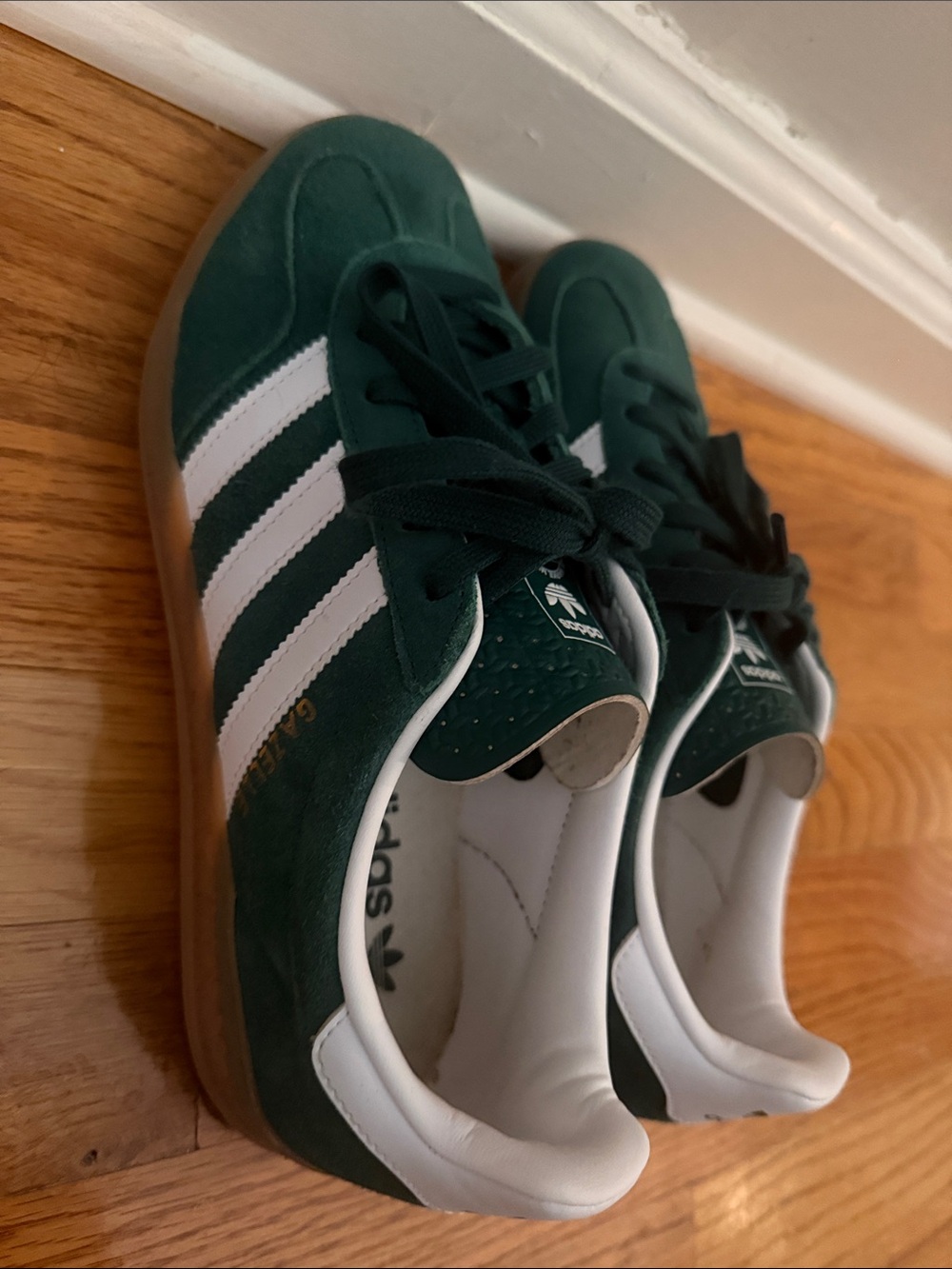 adidas Men’s Suede Sneakers in Dark Green with White Stripes